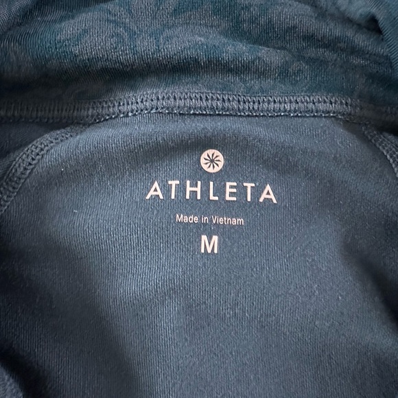 Athleta Women’s Quarter Zip Pull Over Size Medium Paisley Deep Teal Green - Picture 3 of 4